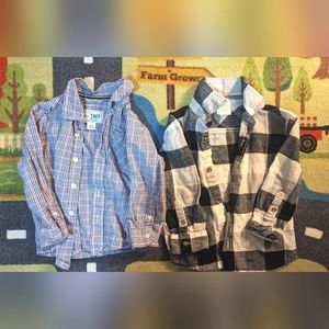 Toddler Boys Button Down Plaid Shirts